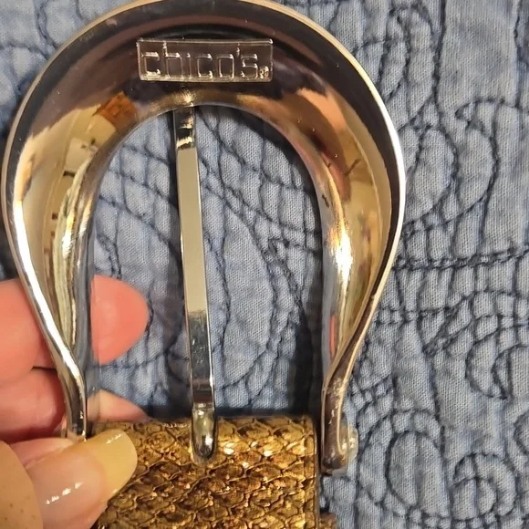 Chico's Brown Textured Stretch Belt - Picture 4 of 5